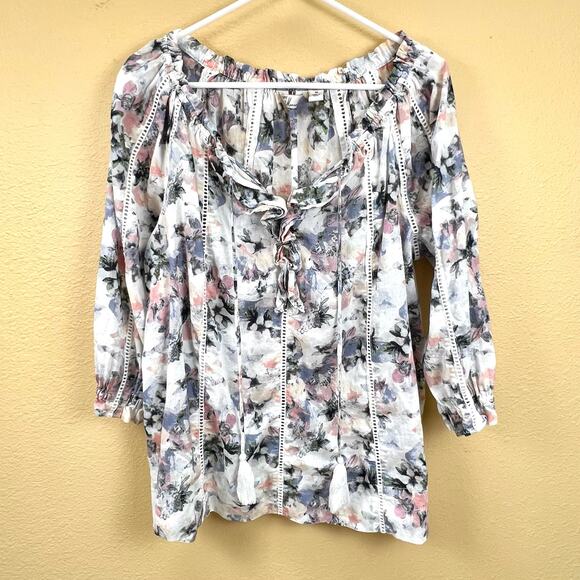 Caffe Marrakesh Womens Floral Blouse Tunic Size M - Picture 1 of 11